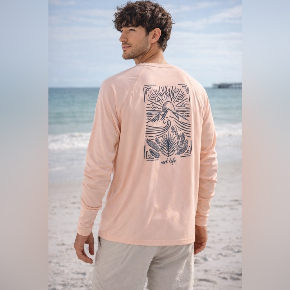 REEL LIFE MEN'S SUN DEFENDER LIGHTWEIGHT LS UV TEE